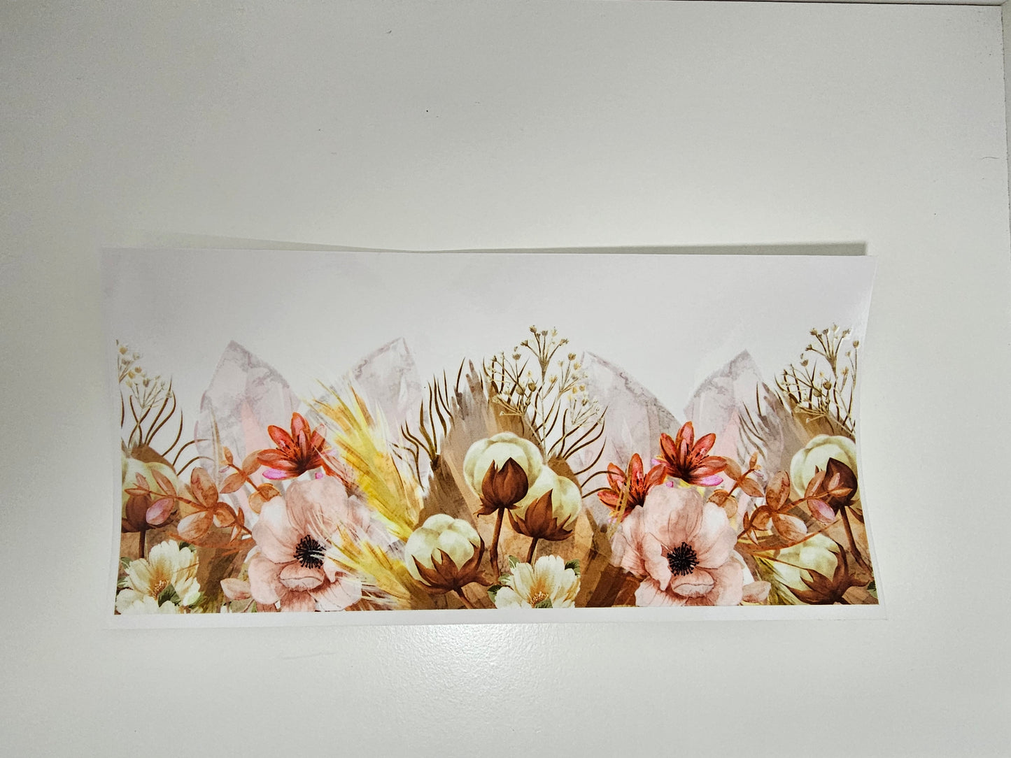 Pink & Brown Flowers - UVDTF Wrap for cups/hard surfaces sticker