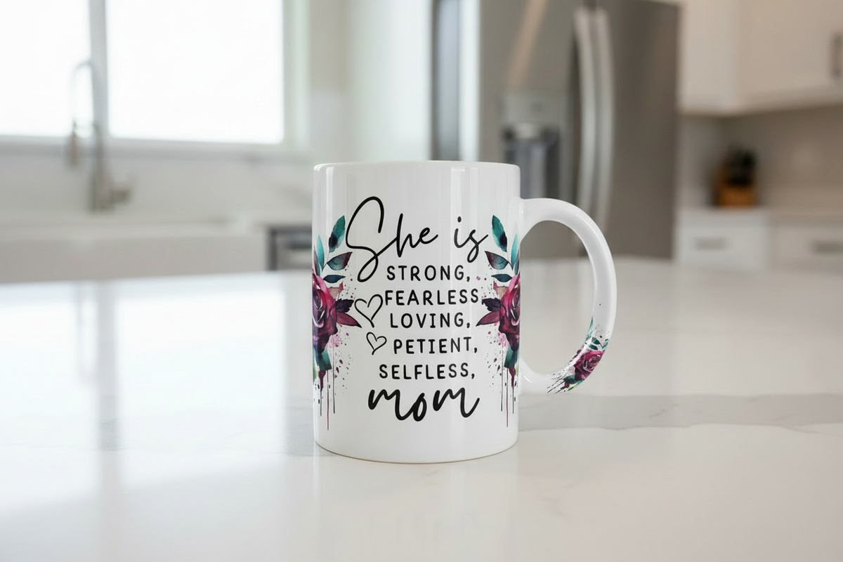 She is...Mom - Teal & Pink - UVDTF Wrap for cups/hard surfaces sticker