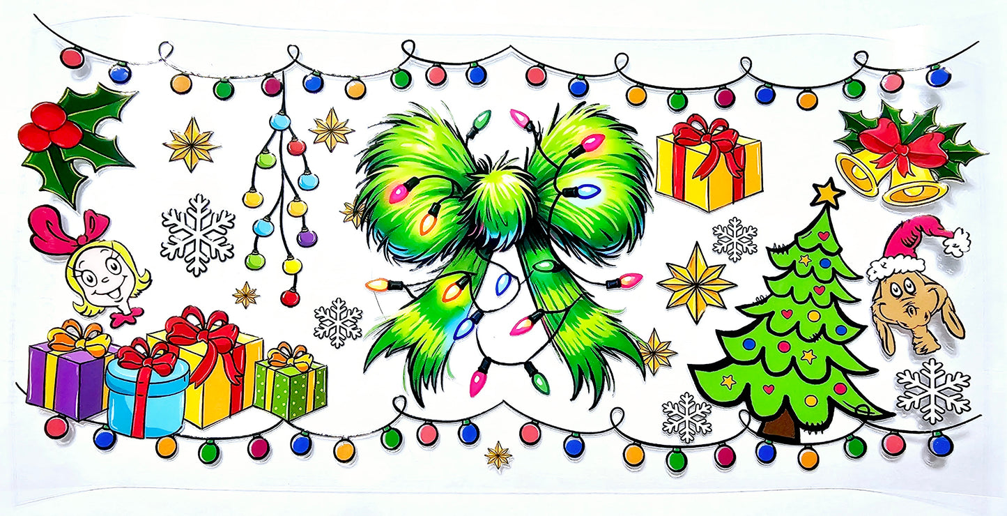 Envoltura UVDTF con lazo de Cindy Lou