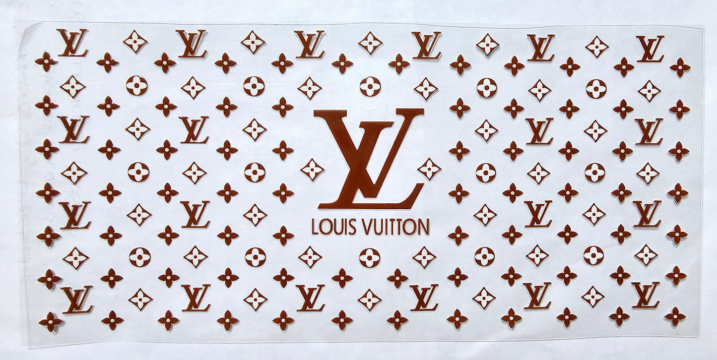 Louis Vuitton Light Brown & White - UVDTF Wrap for cups/hard surfaces sticker