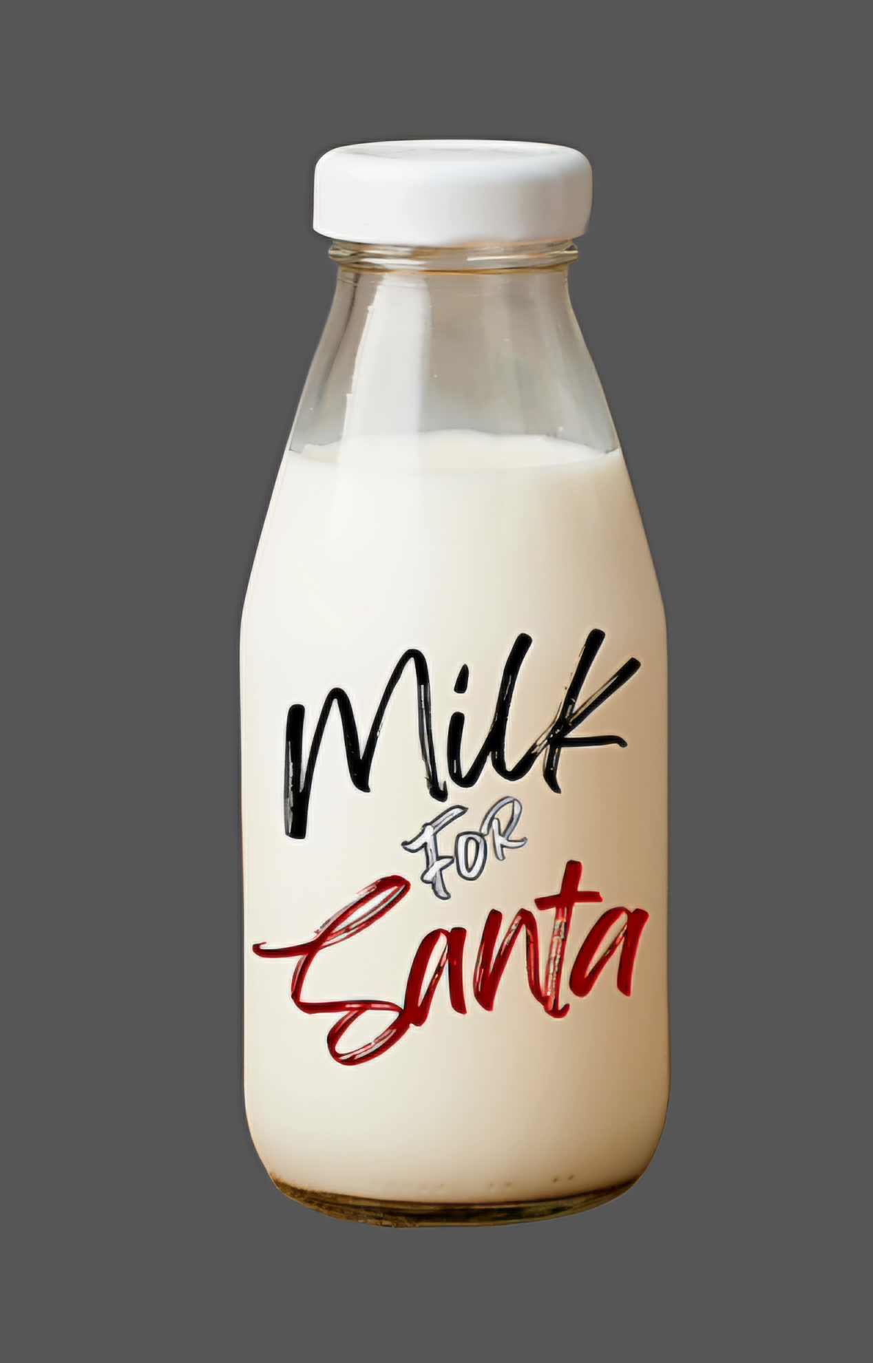Milk Glass Bottle for Santa