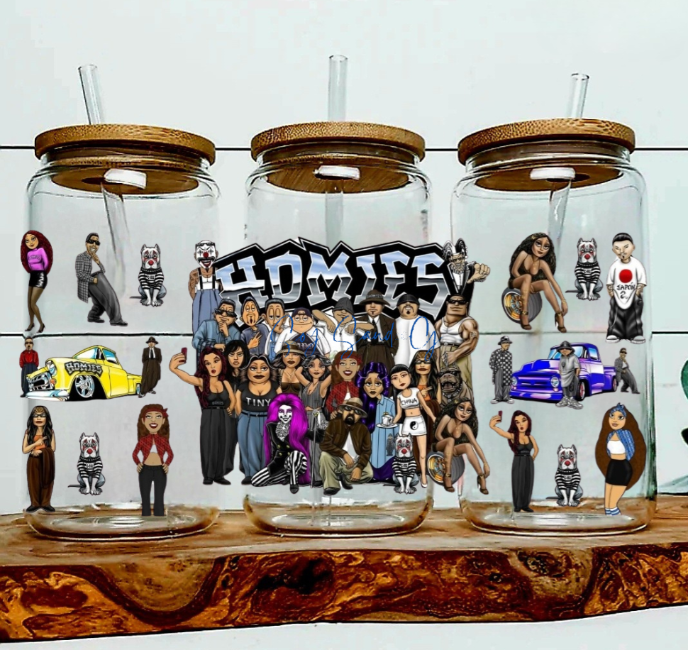 Homies Purple & Yellow Lowrider - UVDTF Wrap for cups/hard surfaces sticker