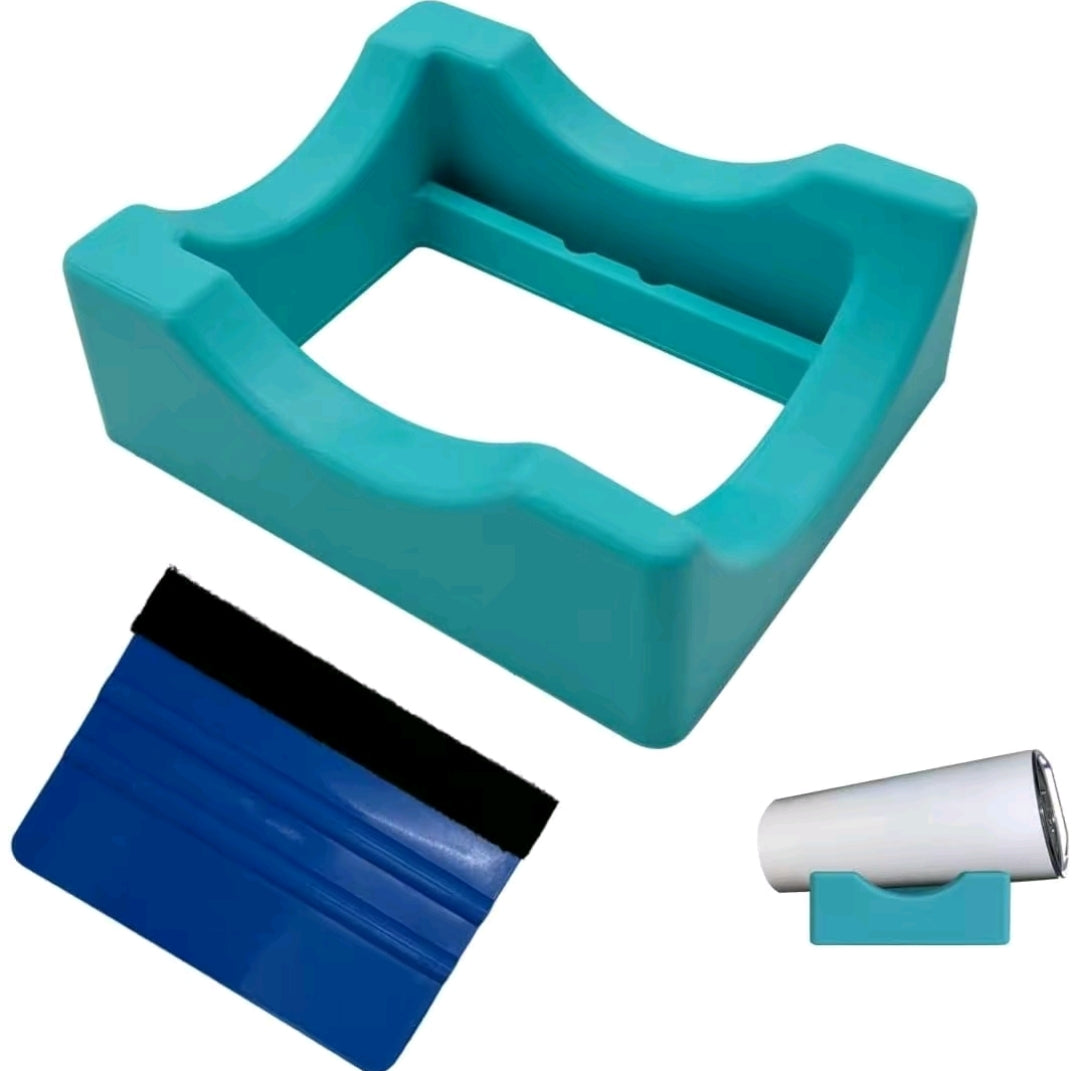 Cradle to help apply UVDTF wrap on cups/tumblers