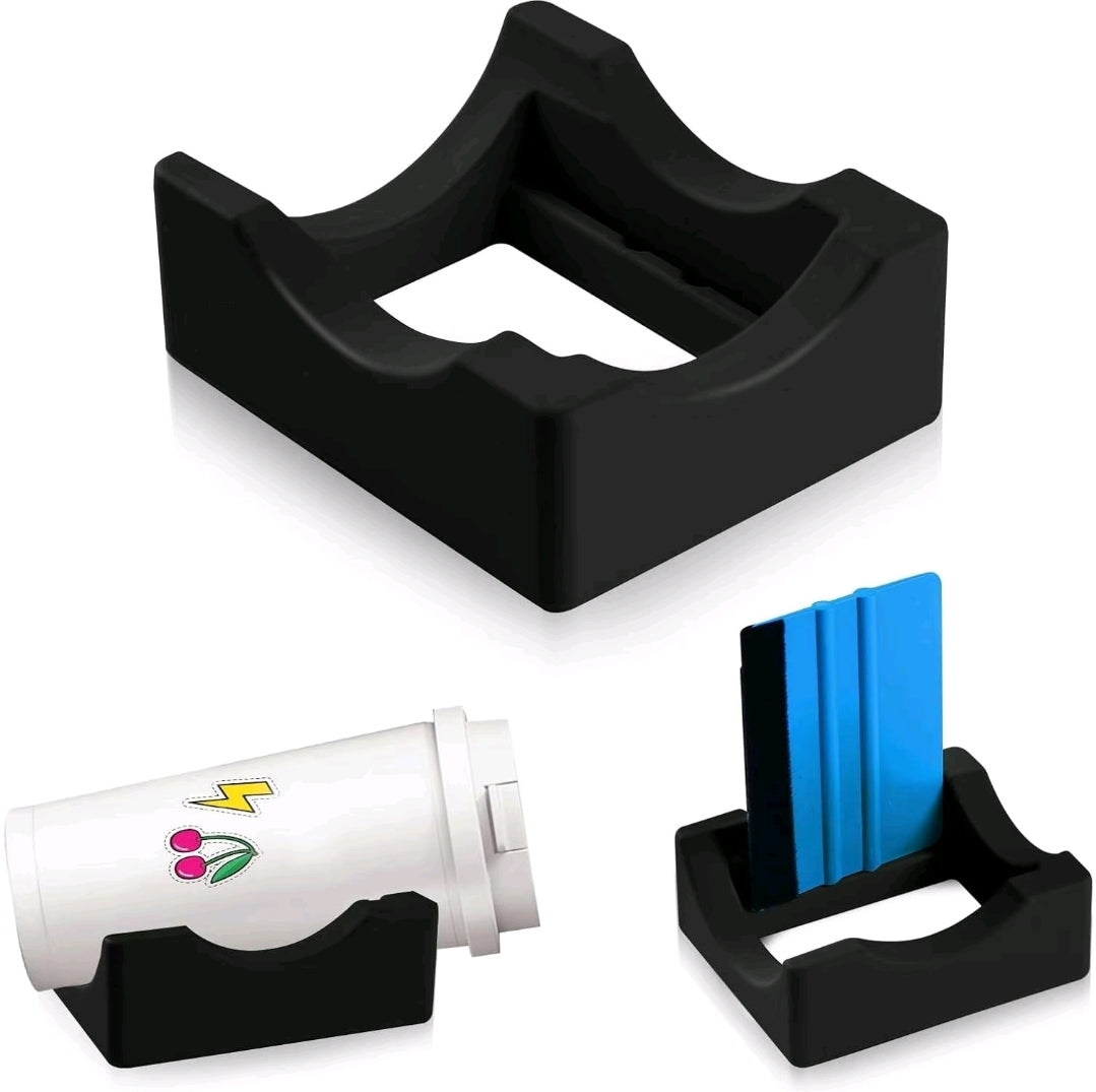 Cradle to help apply UVDTF wrap on cups/tumblers