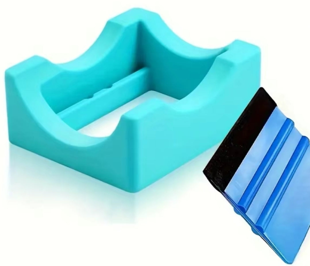 Cradle to help apply UVDTF wrap on cups/tumblers