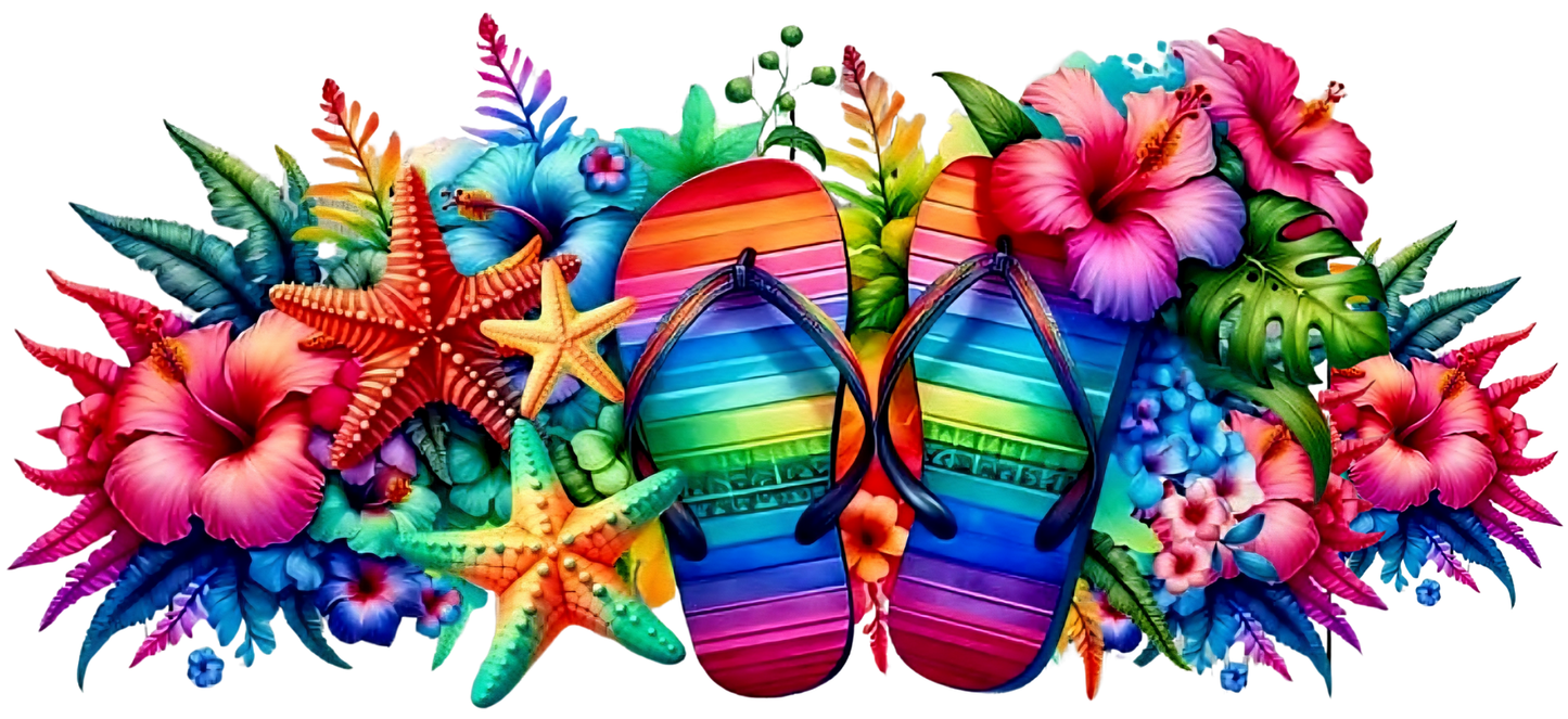 Beach Sandals - UVDTF Wrap for cups/hard surfaces sticker