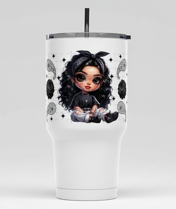 Black Bandana Cutie - UVDTF Wrap for cups/hard surfaces sticker