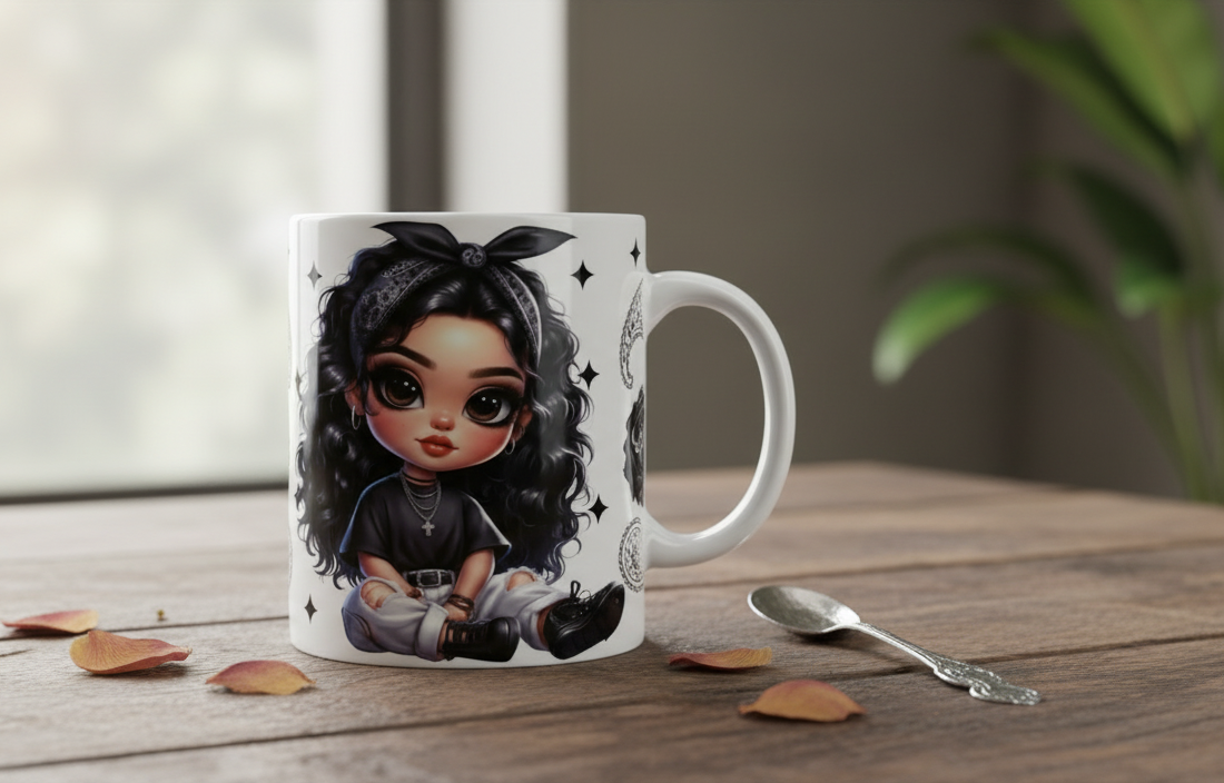 Black Bandana Cutie - UVDTF Wrap for cups/hard surfaces sticker