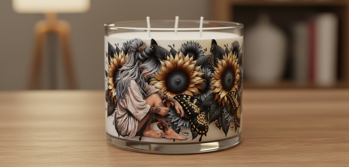 Black & Yellow Butterflies & Sunflowers Diva - UVDTF Wrap for cups/hard surfaces sticker