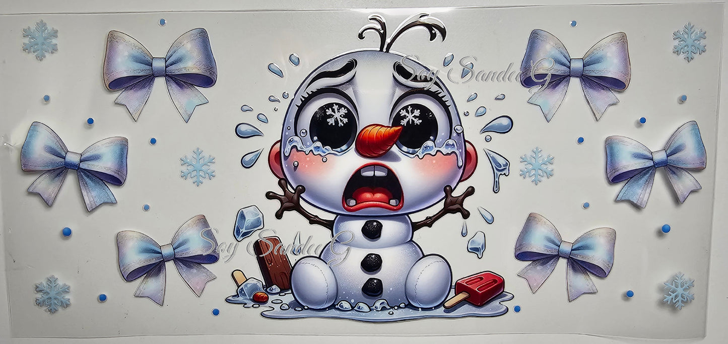 Crying Snowman - UVDTF Wrap for cups/hard surfaces sticker