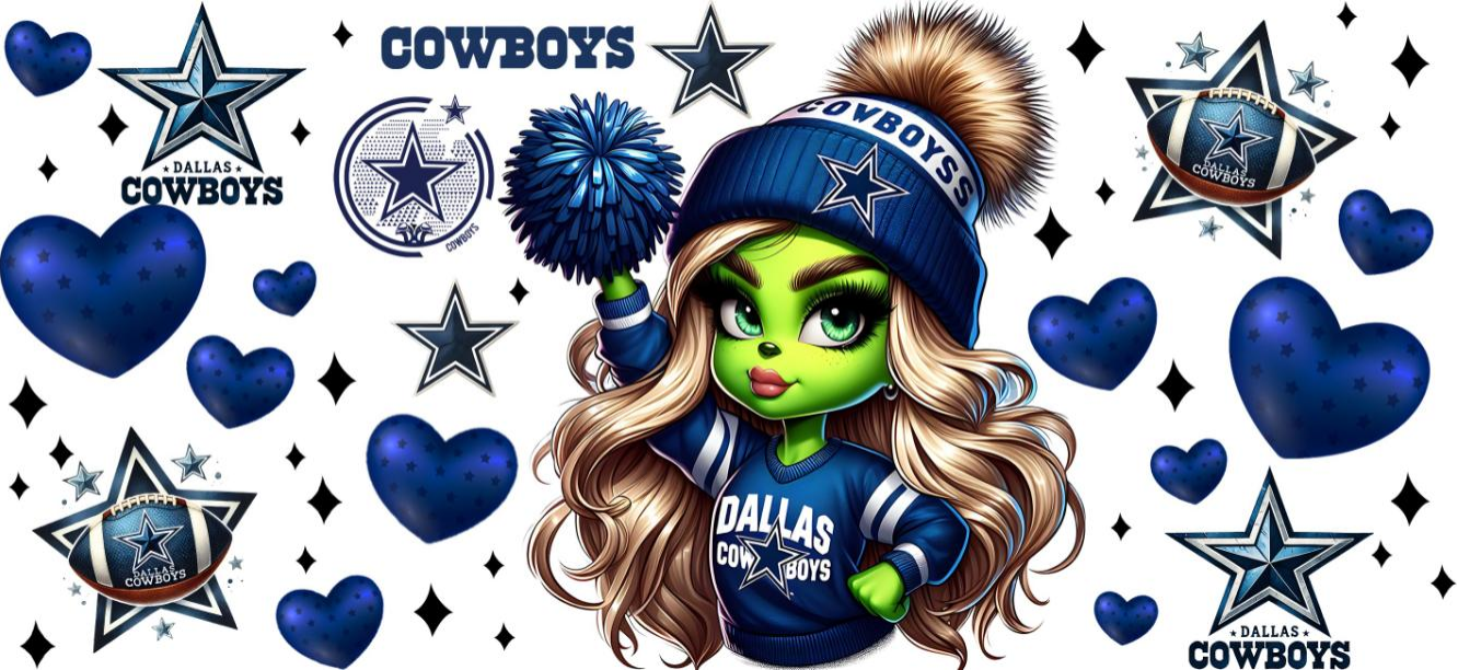 Dallas Cowboys Green Cheerleader - UVDTF Wrap for cups/hard surfaces sticker