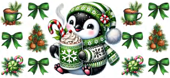 Green Penguin - UVDTF Wrap for cups/hard surfaces sticker