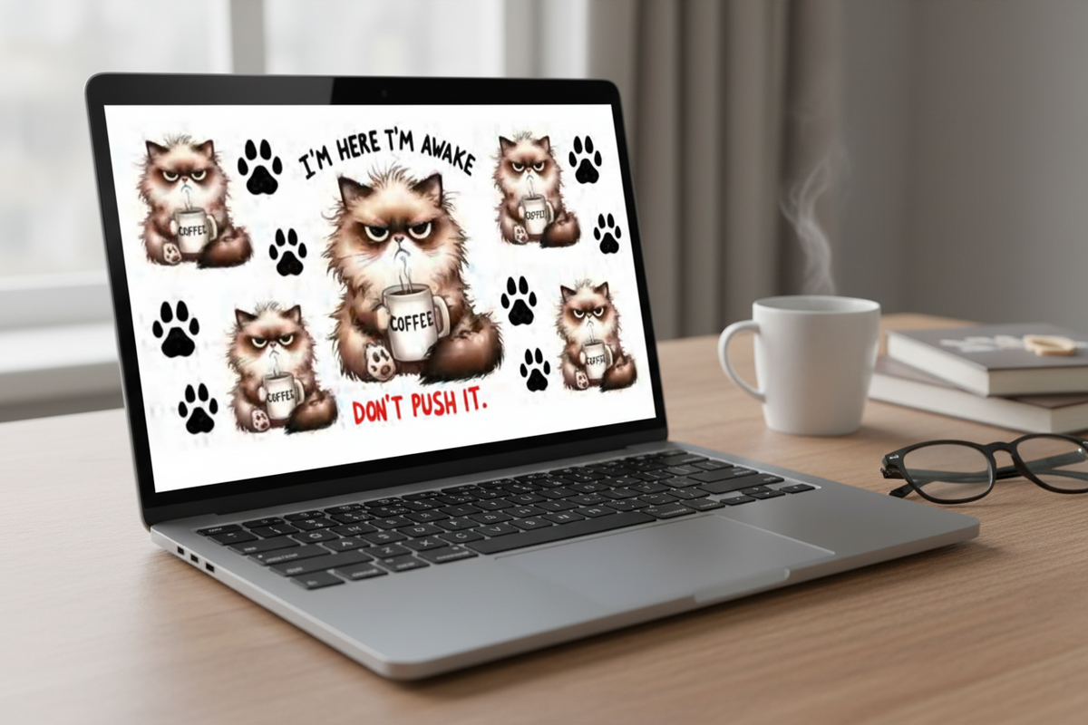 I'm Here I'm Awake - UVDTF Wrap for cups/hard surfaces sticker