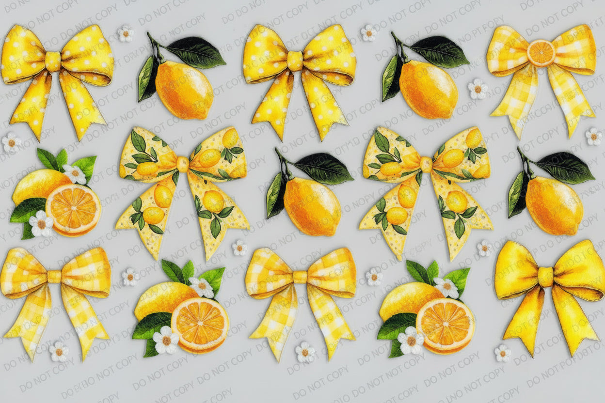 Lemons & Bows - UVDTF Wrap for cups/hard surfaces sticker