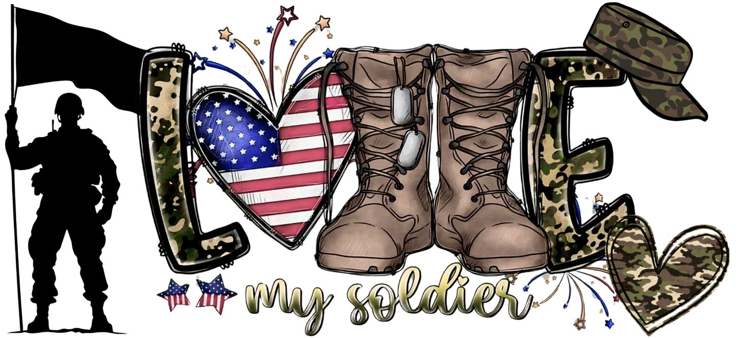 Love My Soldier - UVDTF Wrap for cups/hard surfaces sticker