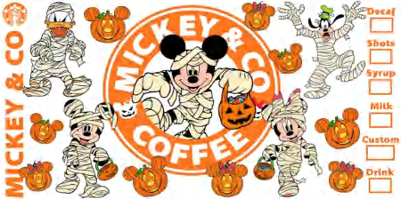 Envoltura UVDTF de Starbucks de Mickey & Company