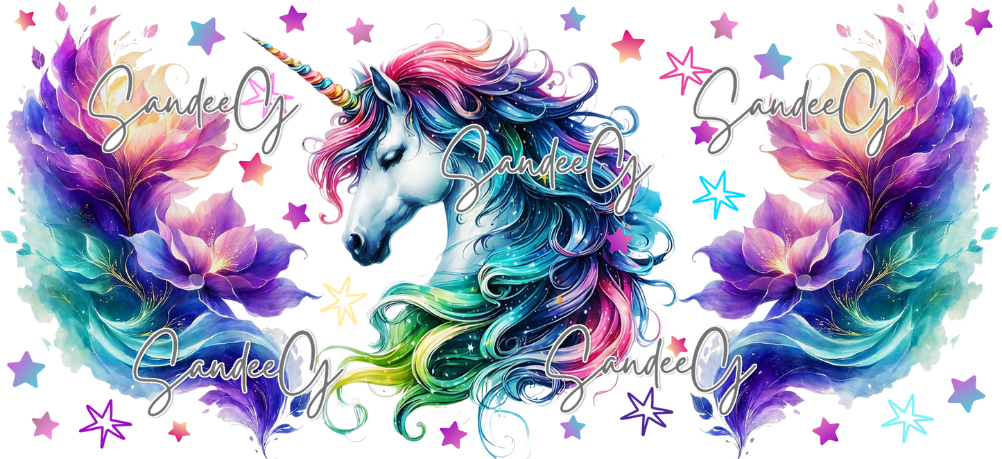 Neon Unicorn - UVDTF Wrap for cups/hard surfaces sticker