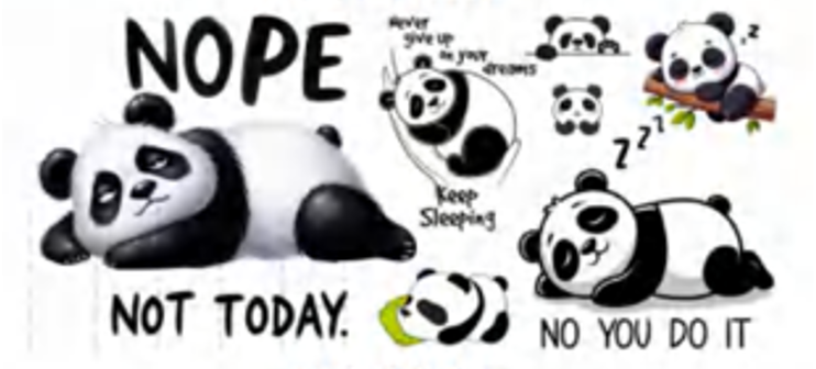 Nope Not Today Panda - UVDTF Wrap for cups/hard surfaces sticker