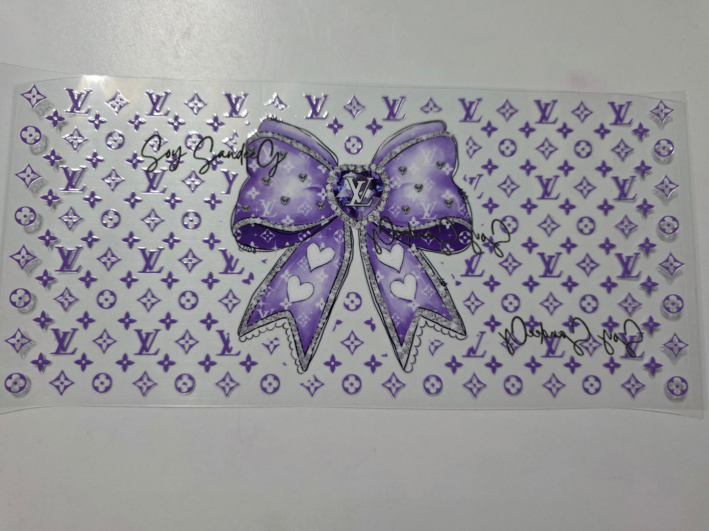 Purple Louis Vuitton Bow - UVDTF Wrap for cups/hard surfaces sticker