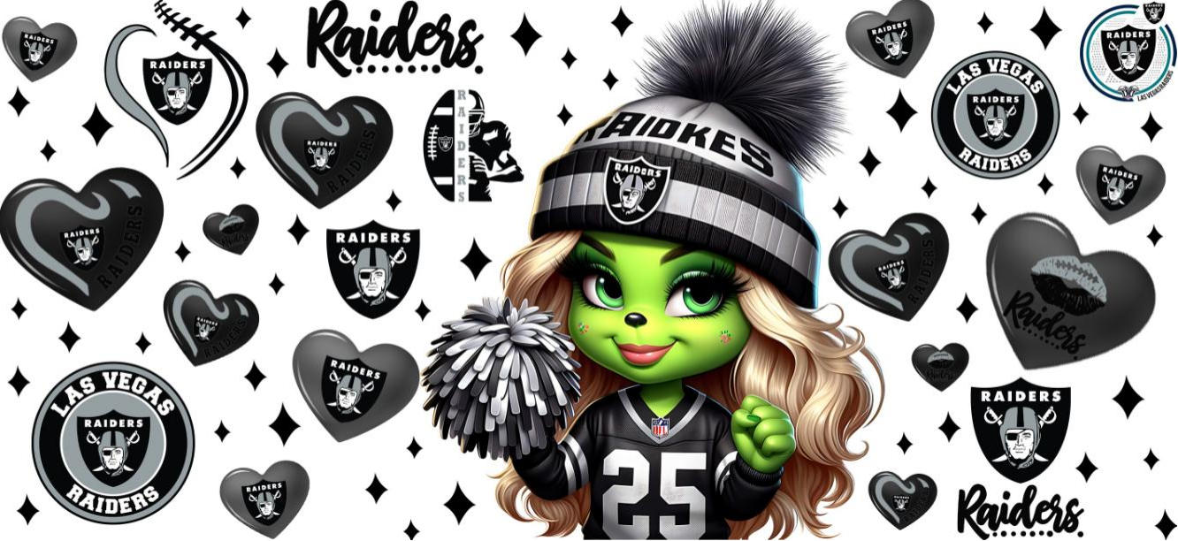 Raiders Green Cheerleader - UVDTF Wrap for cups/hard surfaces sticker