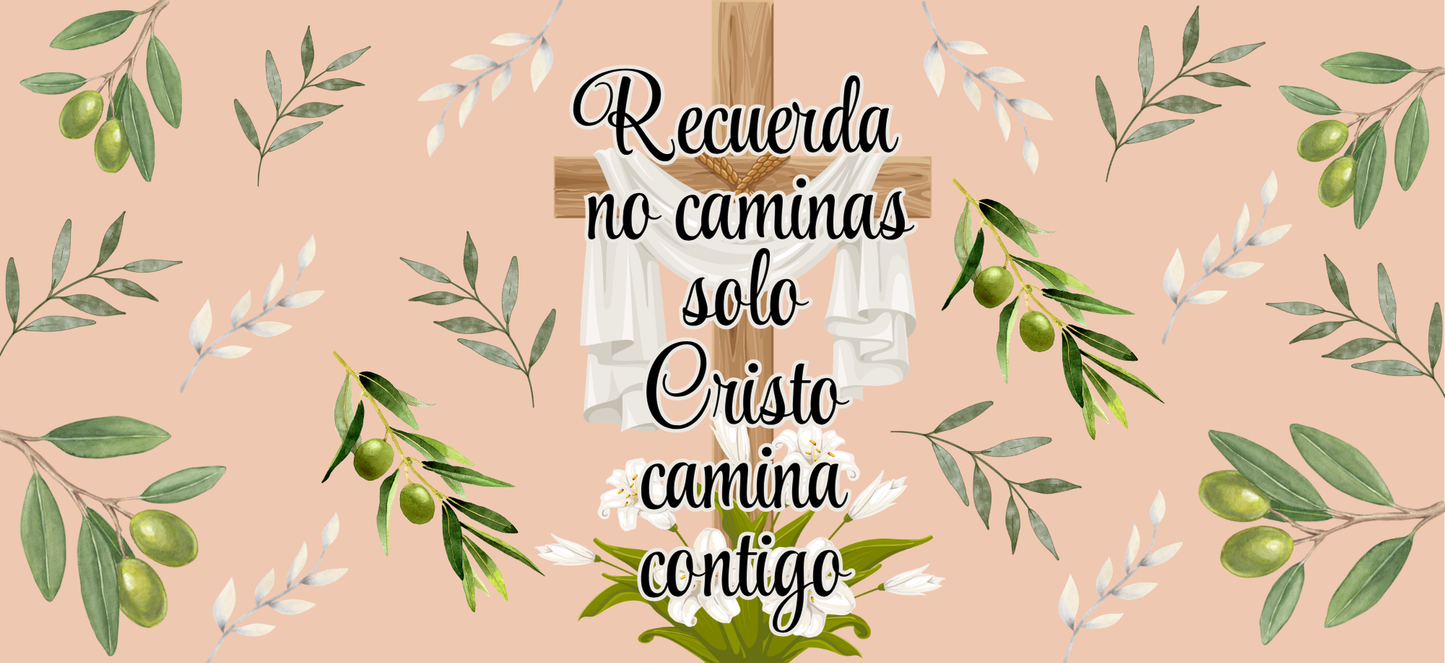 Recuerda No Caminas Solo - UVDTF Wrap for cups/hard surfaces sticker (Clear Background)