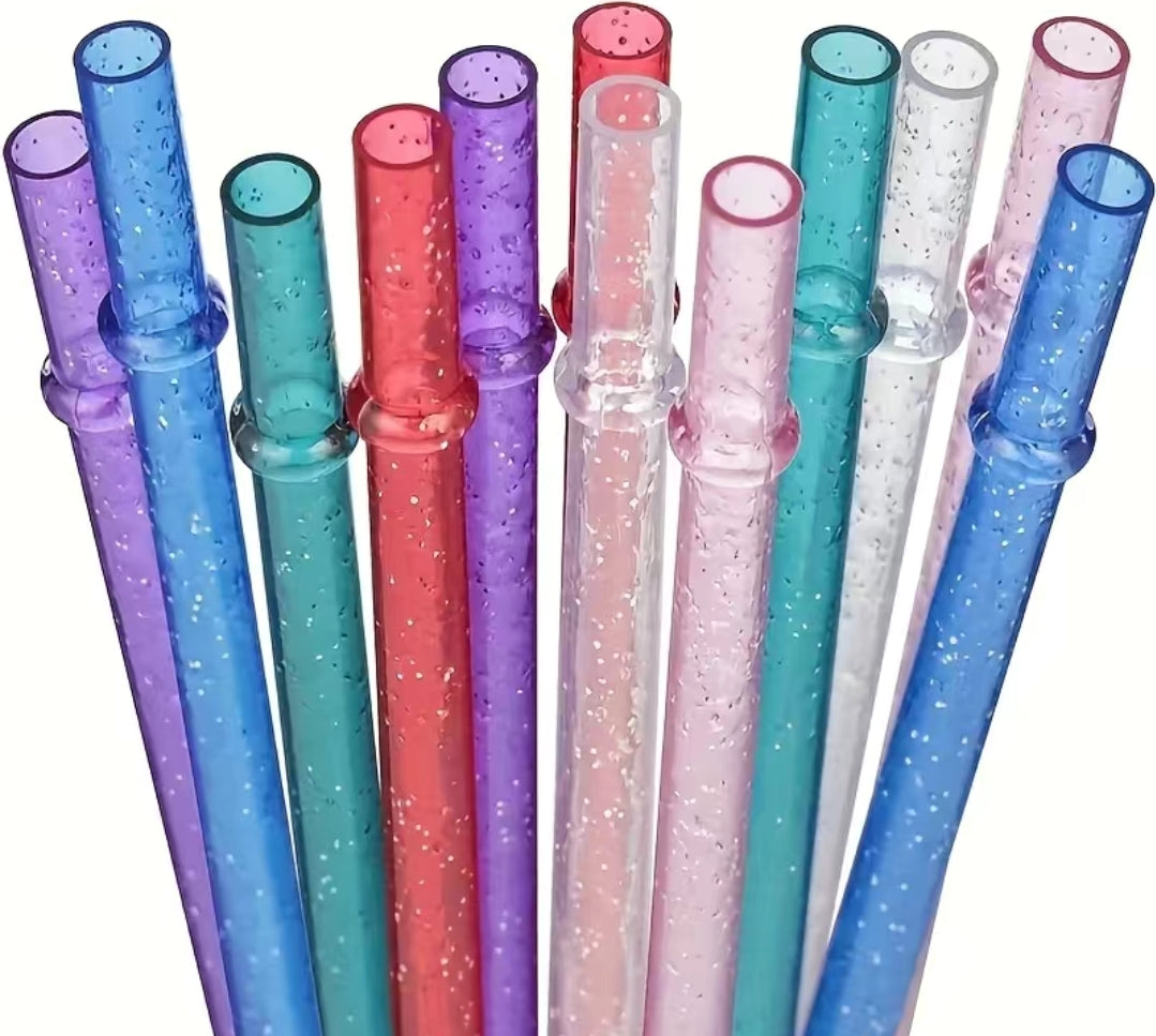 Glitter Reusable Plastic Straw
