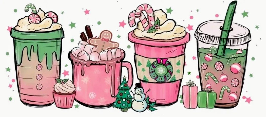 Candy X-mas Cups #1 - UVDTF Wrap for cups/hard surfaces sticker