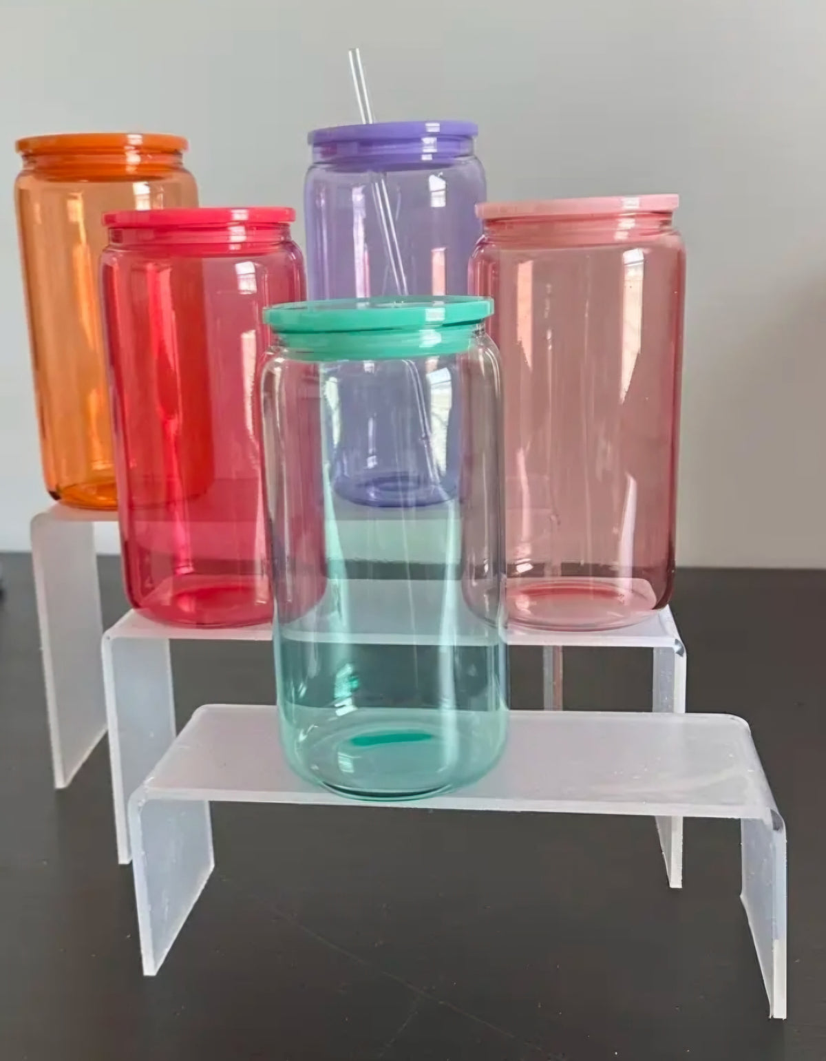 16 oz Colored Glass Jelly Cup - No Design