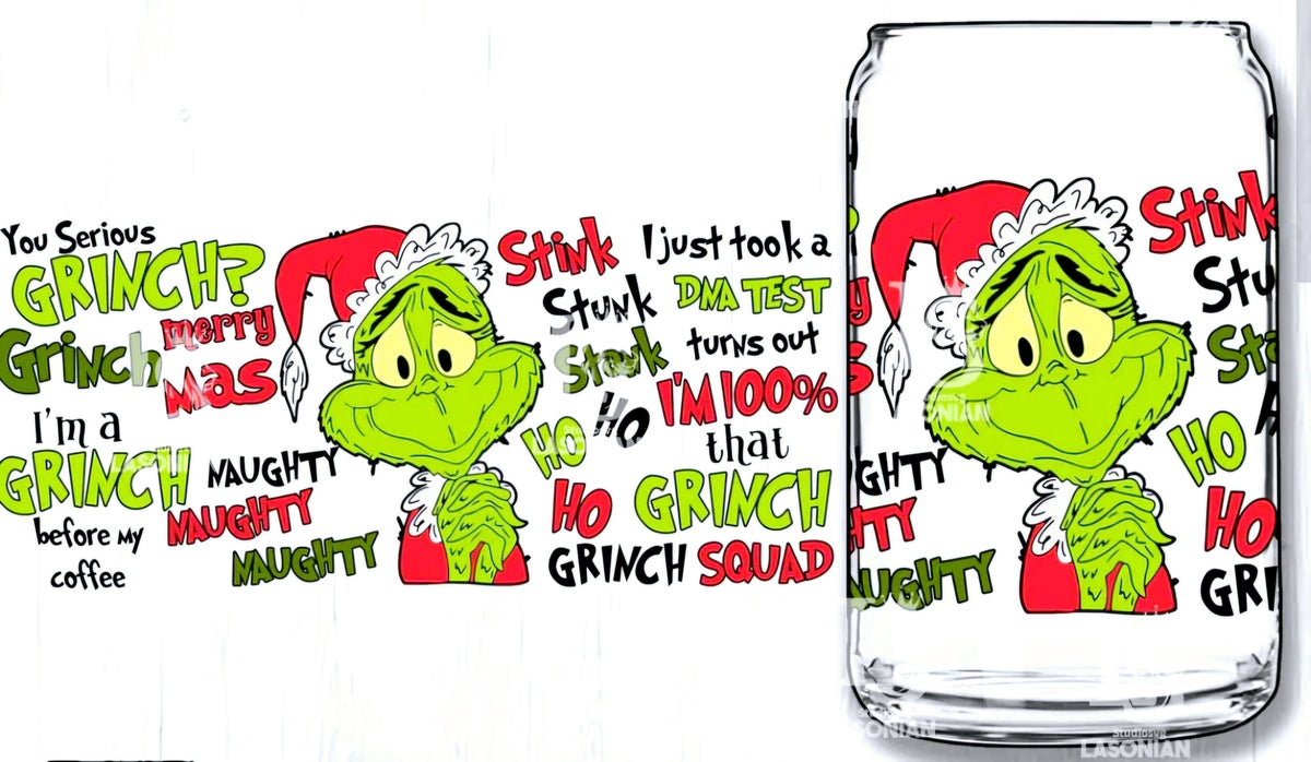 Grinch Sayings - UVDTF Wrap for cups/hard surfaces sticker