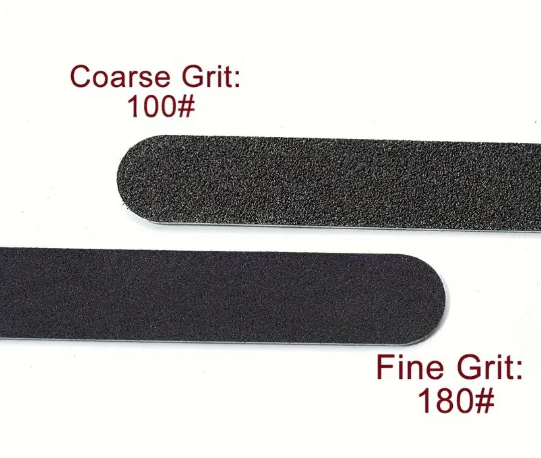 Black double-sided Nail File - 100/180 Grit