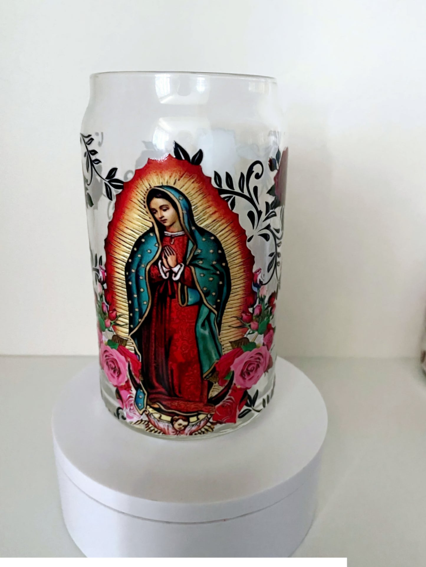 Envoltura UVDTF Virgen de Guadalupe y rosas