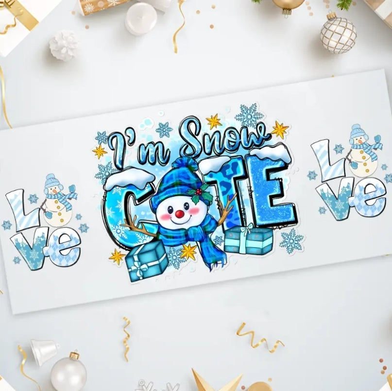 I'm Snow Cute Snowman - UVDTF Wrap for cups/hard surfaces sticker