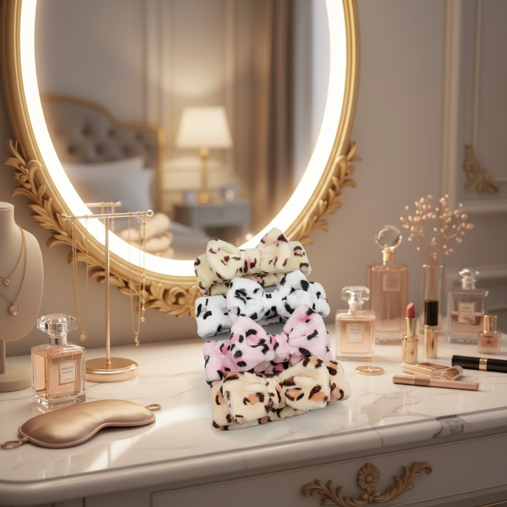 Diadema de spa con estampado de leopardo