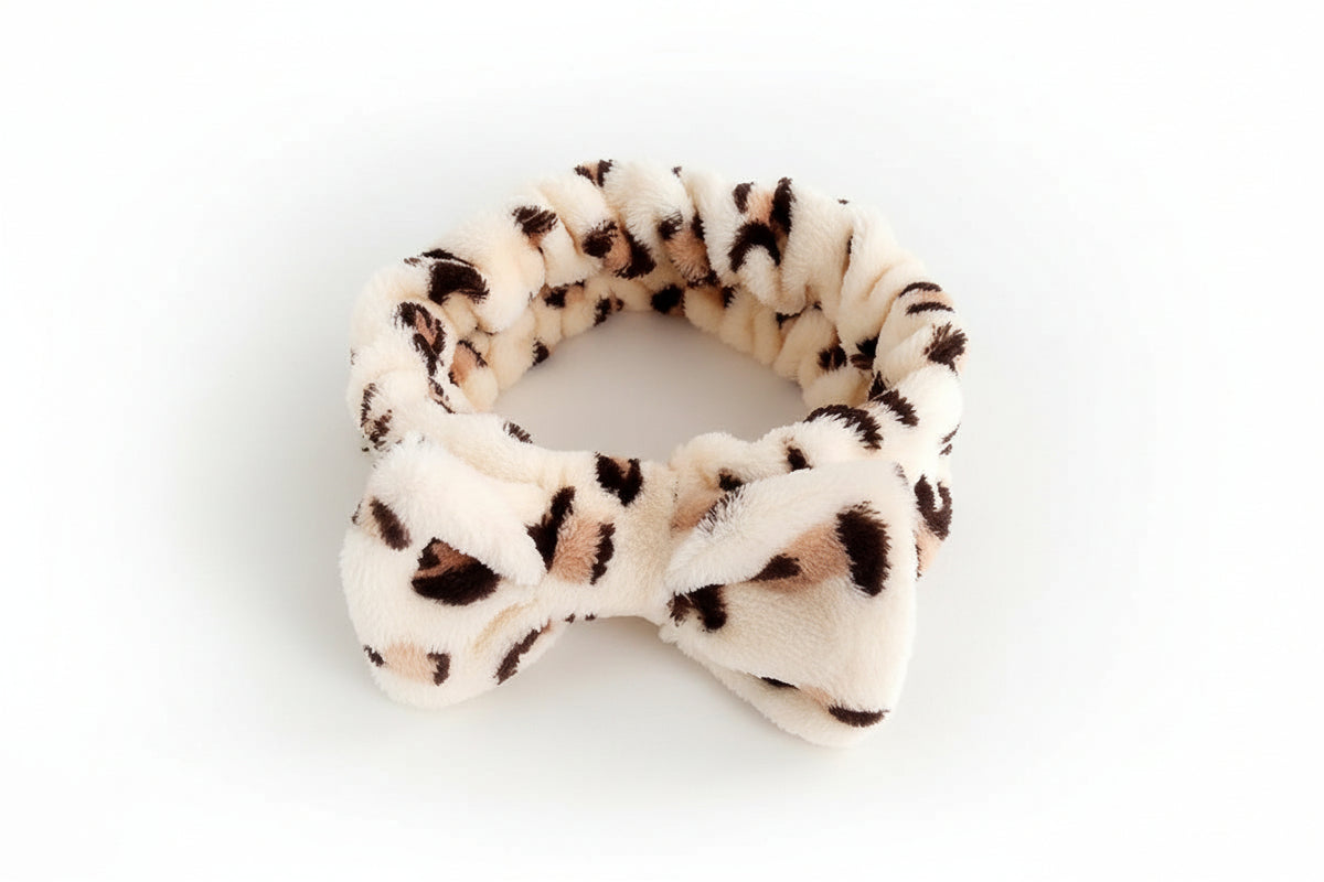 Diadema de spa con estampado de leopardo