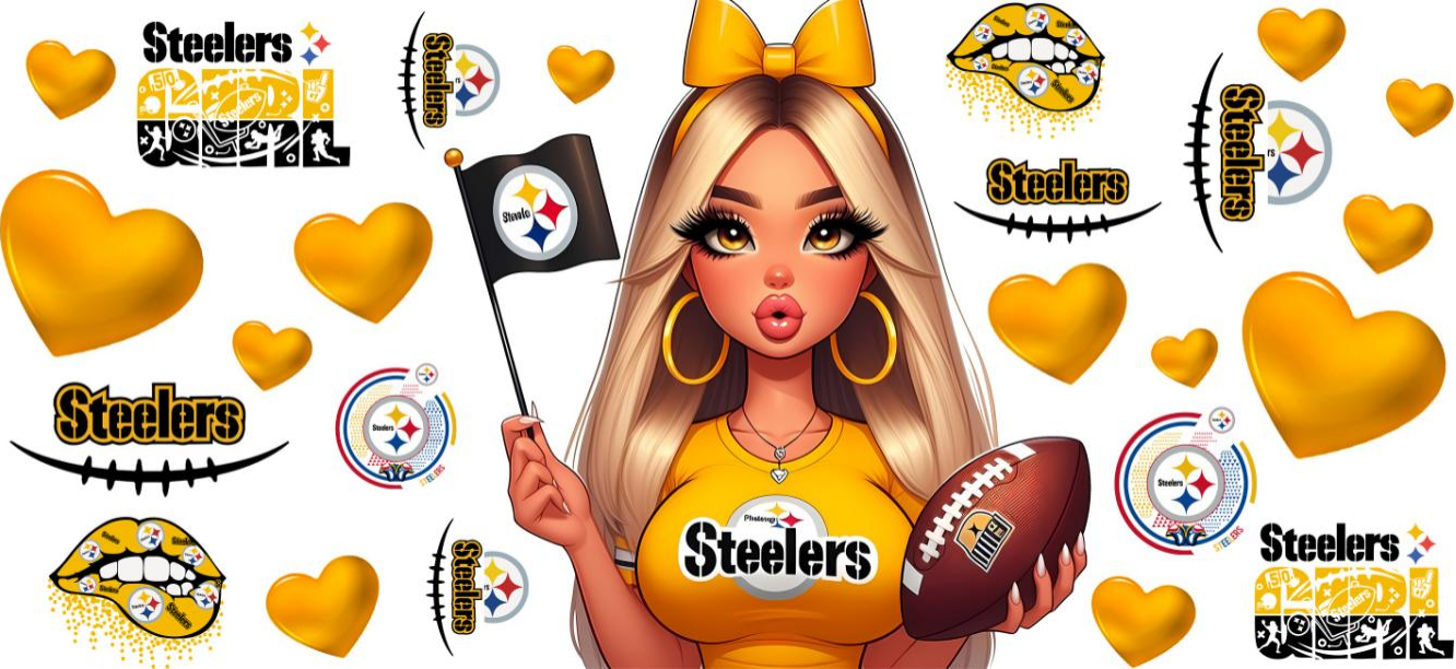 Steelers Cheerleader - UVDTF Wrap for cups/hard surfaces sticker