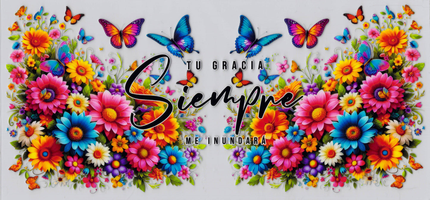 Tu Gracia Siempre - UVDTF Wrap for cups/hard surfaces sticker