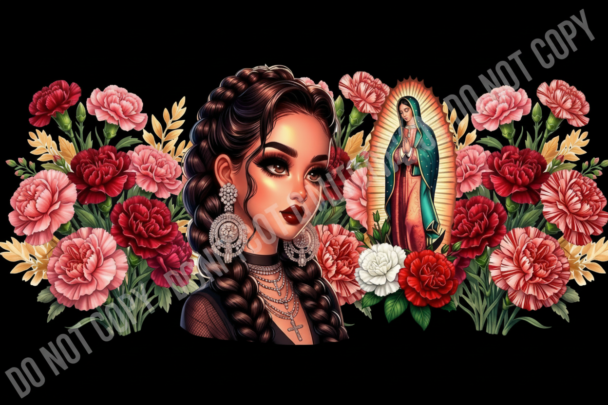 Virgencita Lady - UVDTF Wrap for cups/hard surfaces sticker
