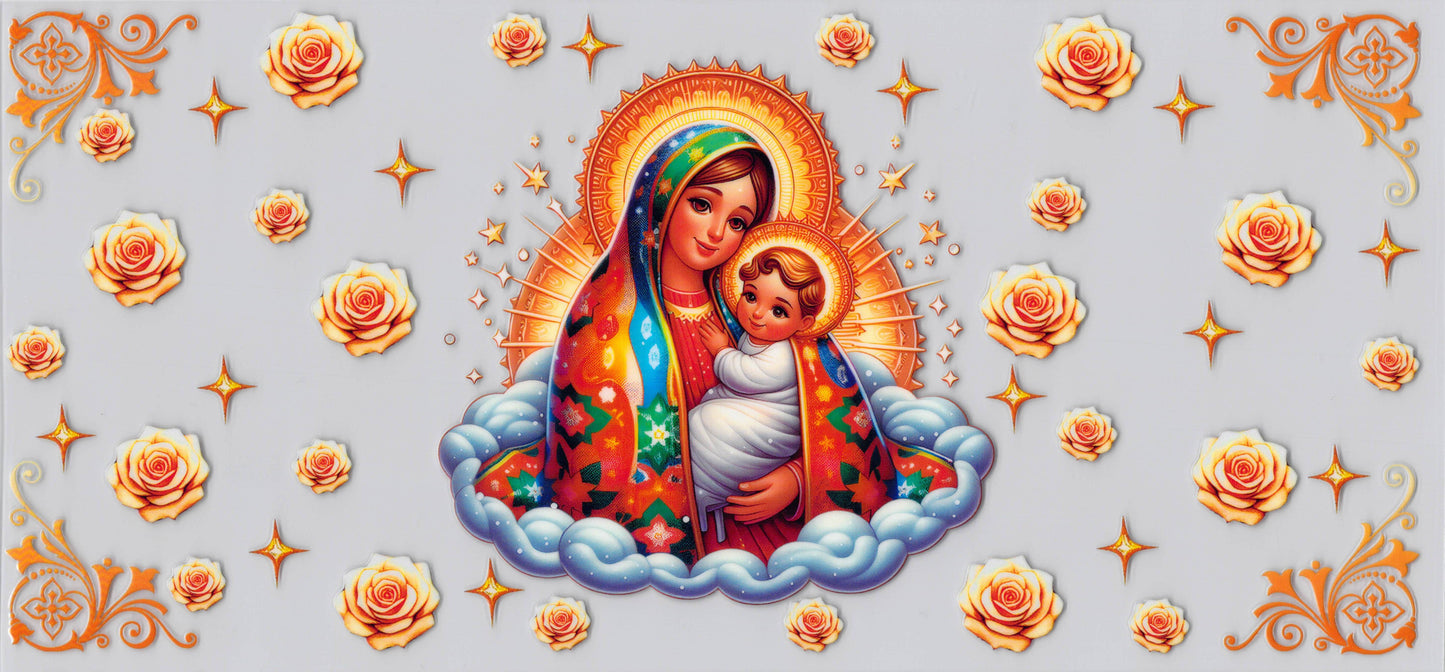 Virgencita & Jesus - UVDTF Wrap for cups/hard surfaces sticker
