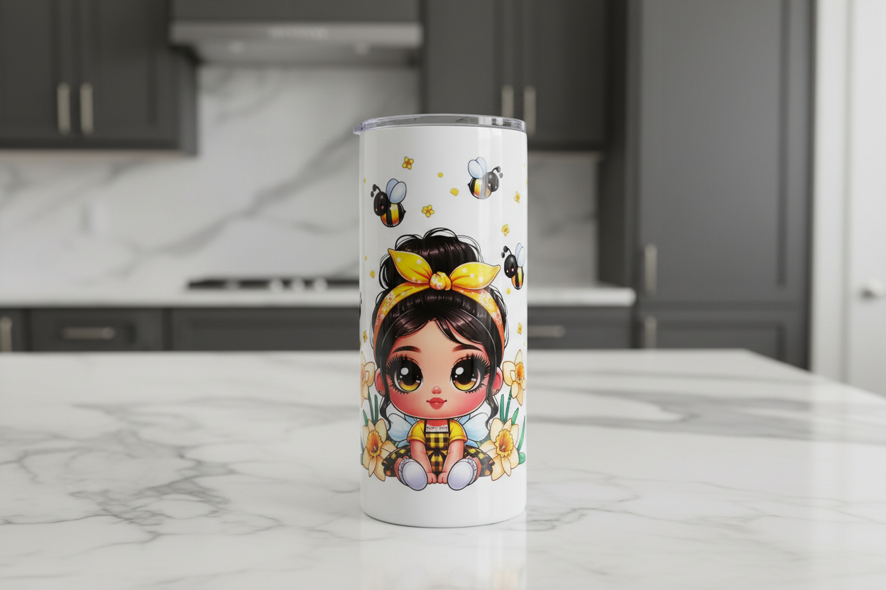 Yellow Bandana Bee Cutie - UVDTF Wrap for cups/hard surfaces sticker