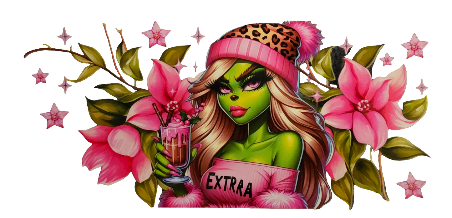 Extraa Sexy Green Girl - UVDTF Wrap for cups/hard surfaces sticker