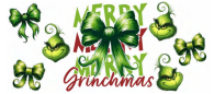 Merry Grinchmas Red & Green Letters - UVDTF Wrap for cups/hard surfaces sticker
