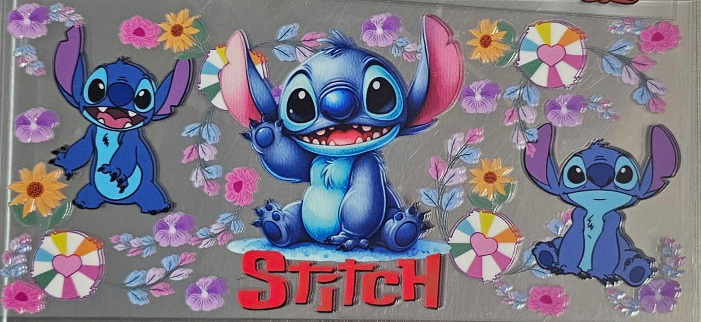 Stitch Flowers - UVDTF Wrap for cups/hard surfaces sticker