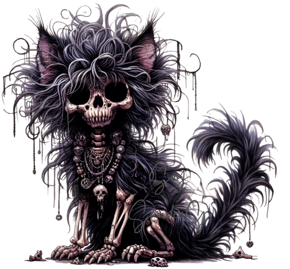 Skeleton Black Cat - UVDTF Decal for cups/hard surfaces sticker