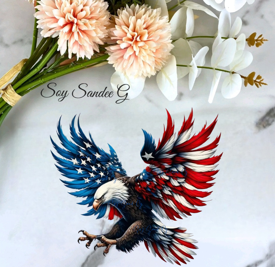 Calcomanía UVDTF con águila patriótica n.° 2