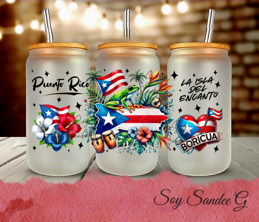 Puerto Rico - UVDTF Wrap for cups/hard surfaces sticker