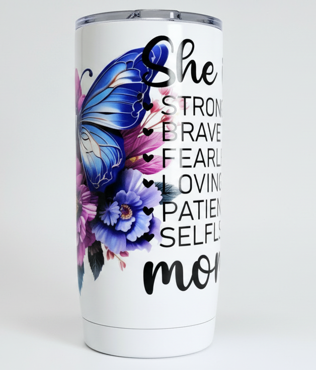 Ella es... Mamá - Manta UVDTF violeta y azul