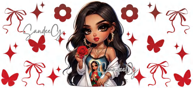 Sexy Religious Latina Red - UVDTF Wrap for cups/hard surfaces sticker