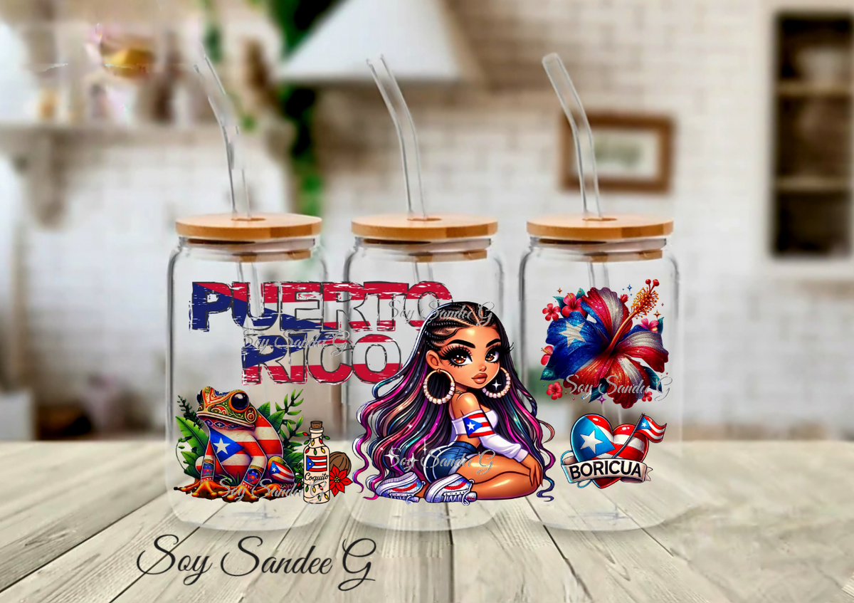 Puerto Rican Cutie - UVDTF Wrap for cups/hard surfaces sticker