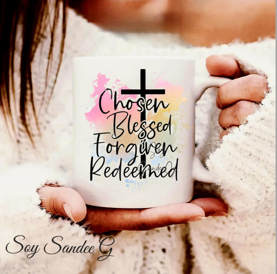 Chosen, Blessed, Forgiven, Redeemed - UVDTF Decal for cups/hard surfaces sticker