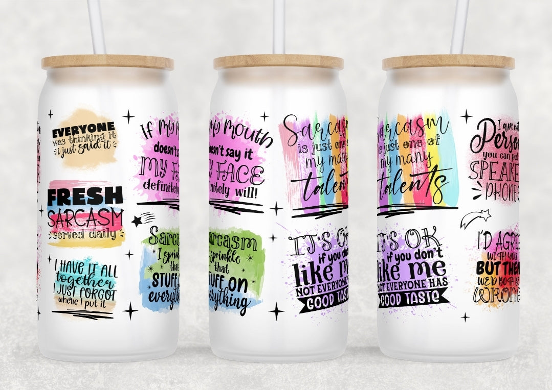 Sarcasm phrases - UVDTF Wrap for cups/hard surfaces sticker